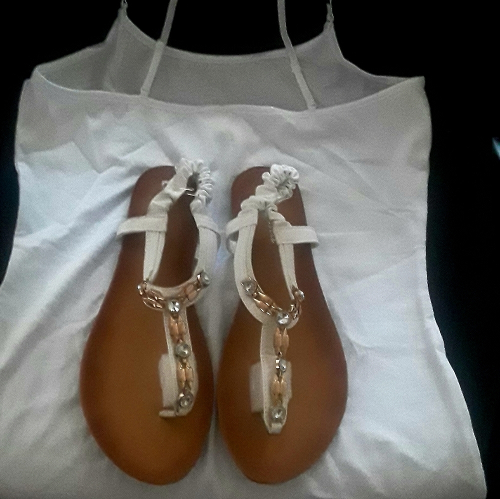 Sandals White (MY WHOLE CLOSET IS ANY 2 FOR $15  JUST BUNDLE AND SEND OFFER)